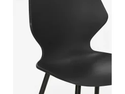 Silla de diseño moderno metal polipropileno restaurante comedor Ladysmith - Negro