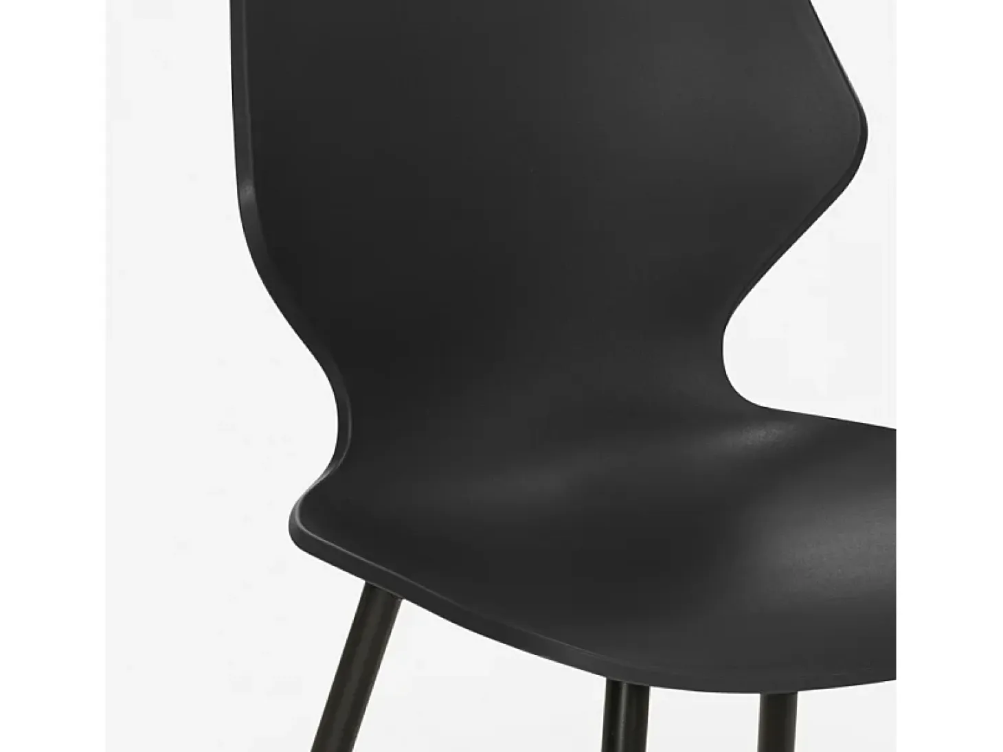 Silla de diseño moderno metal polipropileno restaurante comedor Ladysmith - Negro