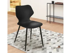 Silla de diseño moderno metal polipropileno restaurante comedor Ladysmith - Negro