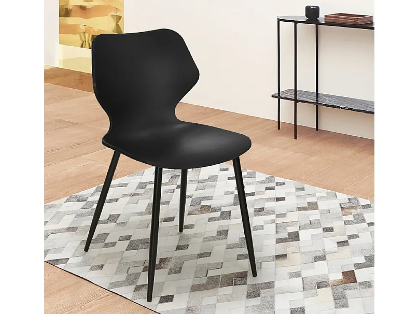 Silla de diseño moderno metal polipropileno restaurante comedor Ladysmith - Negro