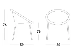 Silla de diseño moderno para bar de jardín, cocina, restaurante Scab Bon Bon