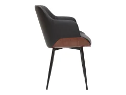 Silla de diseño negra con nogal LUCIEN