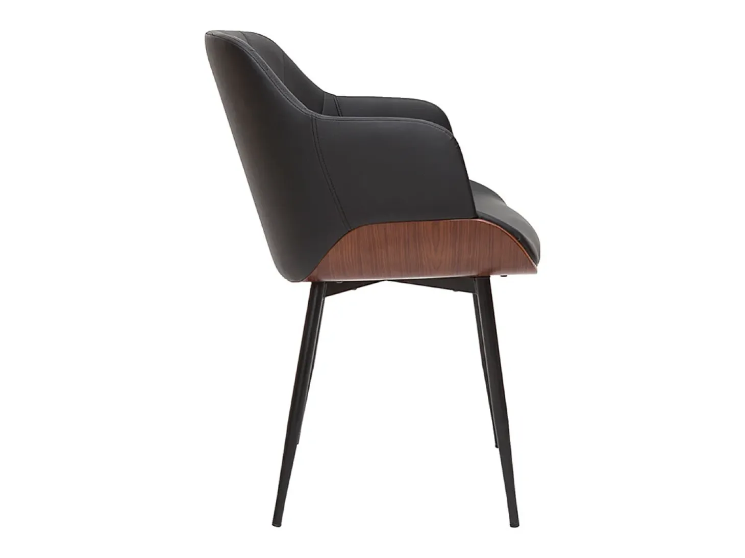 Silla de diseño negra con nogal LUCIEN