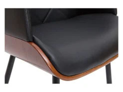 Silla de diseño negra con nogal LUCIEN