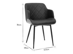 Silla de diseño negra con nogal LUCIEN