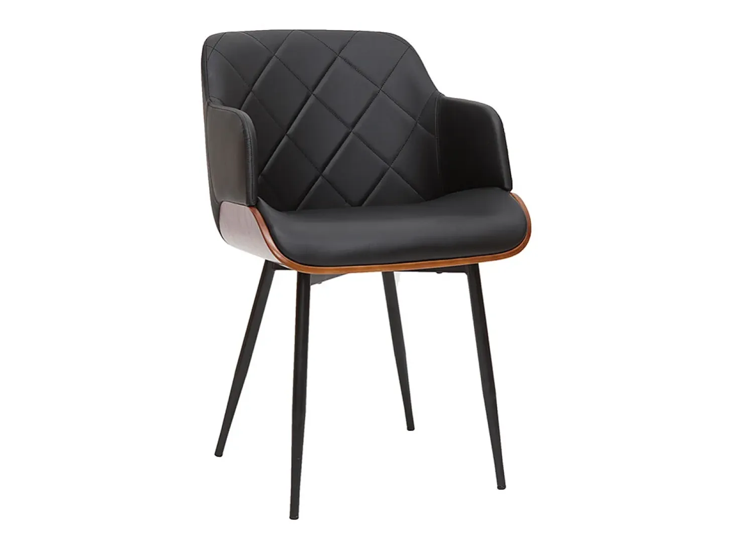 Silla de diseño negra con nogal LUCIEN