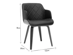 Silla de diseño negra con nogal LUCIEN