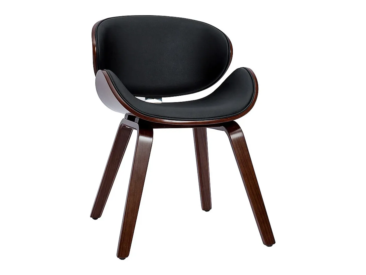 Silla de diseño negra y madera oscura WALNUT