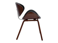 Silla de diseño negra y madera oscura WALNUT