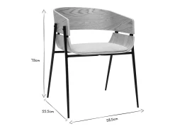 Silla de diseño negra y madera oscura WESS
