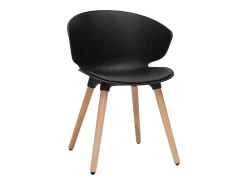 Silla de diseño negra y madera clara WING