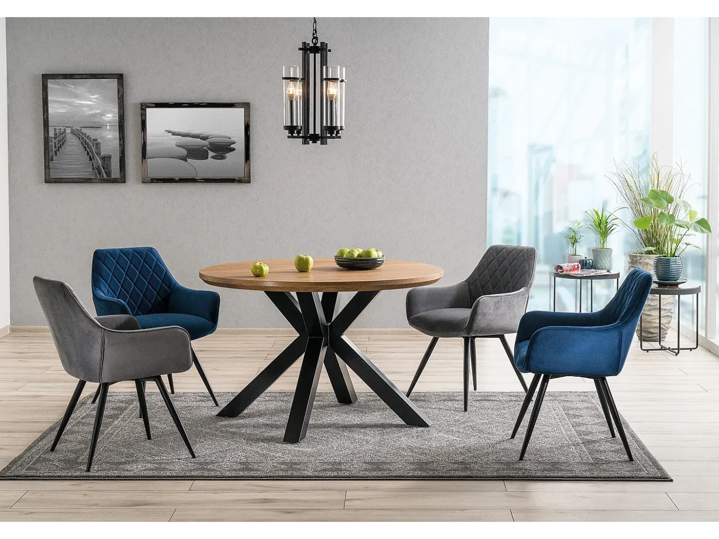 Silla de diseño Quito de terciopelo gris