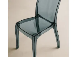 Silla de diseño transparente de cocina y comedor Cristal Light - Transparente Antracita Negro