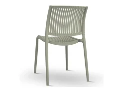 Silla de exterior Aurora en plástico verde mate, modelo confort