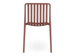 Silla de exterior Iside de plástico resistente, confort premium, color rojo ladrillo