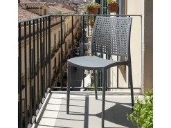 Silla de exterior Loira apilable gris 78,5x38x49 cm