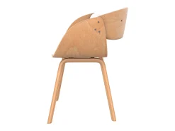 Silla de madera clara y PU blanco - Adelmar