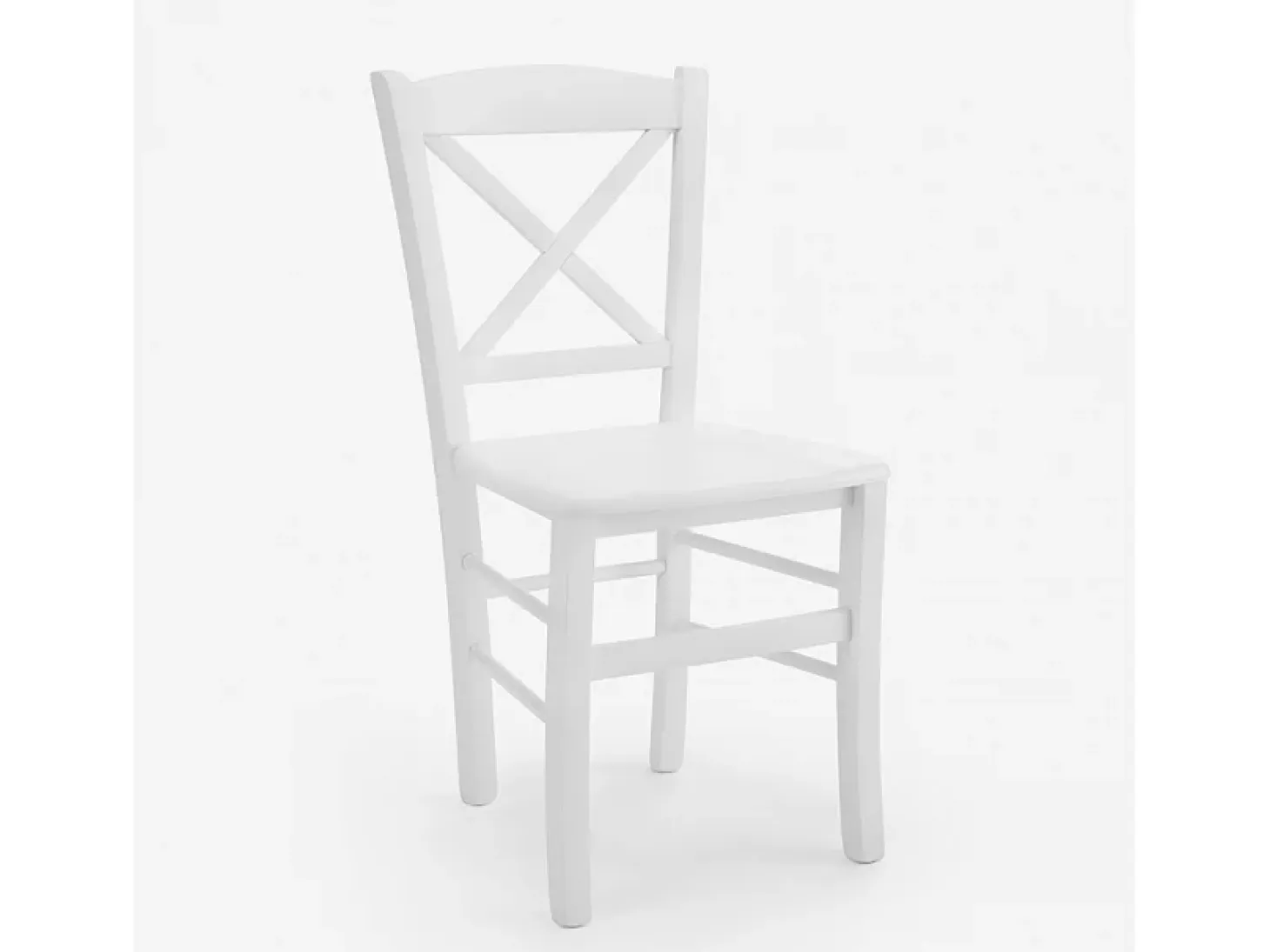 Silla de madera clásica rústica restaurante comedor bar Venezia Croce - Blanco