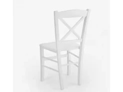 Silla de madera clásica rústica restaurante comedor bar Venezia Croce - Blanco