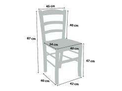 Silla de madera de cerezo veneciano con asiento de paja