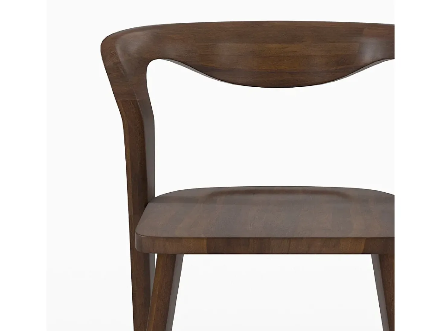 Silla de madera de hevea oscura, respaldo curvado - Vega