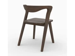 Silla de madera de hevea oscura, respaldo curvado - Vega