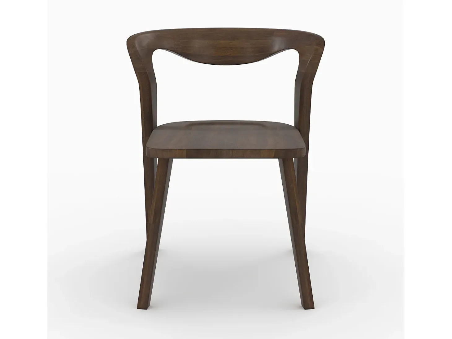 Silla de madera de hevea oscura, respaldo curvado - Vega