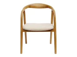 Silla de madera de hevea y borreguito, set de 2 natural