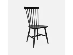 Silla de madera de hevea, set de 2 negro