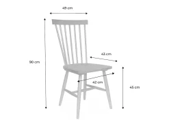 Silla de madera de hevea, set de 2 natural