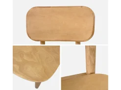 Silla de madera de hevea, set de 2 natural