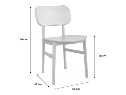 Silla de madera de hevea, set de 2 natural