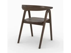 Silla de madera de hevea oscura con reposabrazos - Hawa