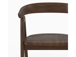 Silla de madera de hevea oscura con reposabrazos - Hawa