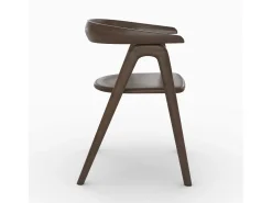 Silla de madera de hevea oscura con reposabrazos - Hawa