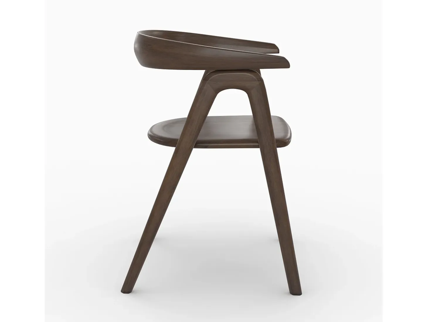 Silla de madera de hevea oscura con reposabrazos - Hawa