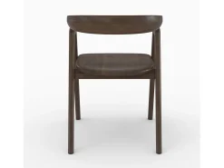 Silla de madera de hevea oscura con reposabrazos - Hawa