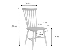 Silla de madera de hevea, set de 2 madera oscura