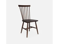 Silla de madera de hevea, set de 2 madera oscura