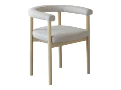 Silla de madera de olmo y tela gris Noham (lote de 2)