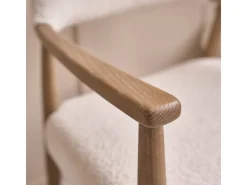 Silla de madera de roble maciza y tela de rizo
