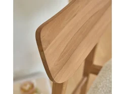 Silla de madera de teca maciza y tela de rizo