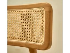 Silla de madera de teca maciza y rejilla