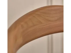 Silla de madera de teca maciza y asiento de pana caqui