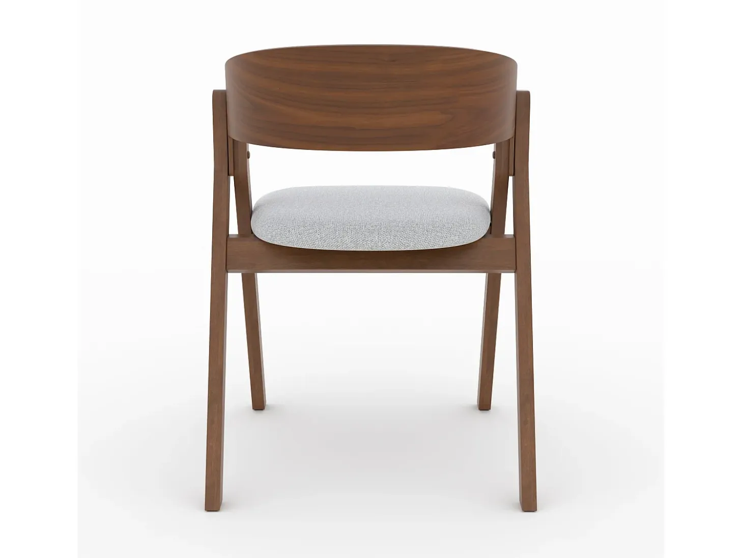 Silla de madera hevea y tela gris claro - Héloïse