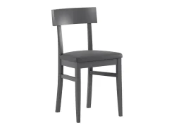 Silla de madera lacada en gris oscuro con asiento en símil piel 44x45xh. 82 cm 2 piezas