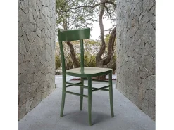 Silla de madera rústica clásica para comedor cocina bar restaurante Milano - Azul