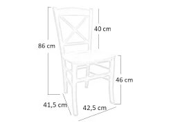 Silla de madera veneciana antigua cruz blanca con asiento de madera