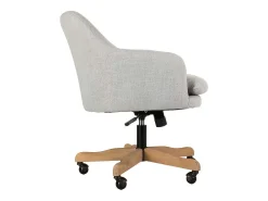 Silla de madera y tapizada con ruedas