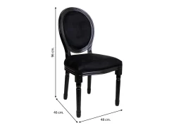 Silla De Madera Y Tapizado Negro